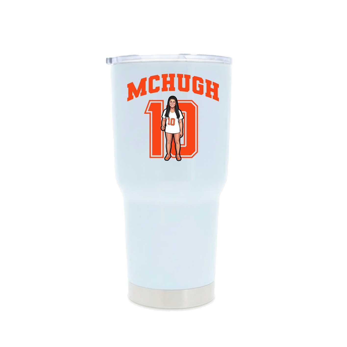 30oz Stainless Steel Tumbler — Number in White