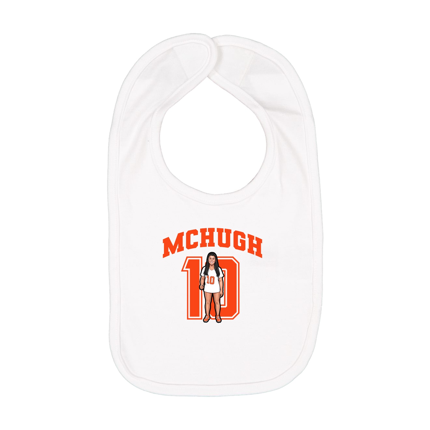 Infant Bib — Number in White