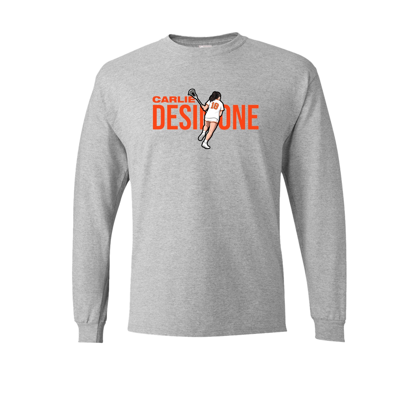 Long Sleeve Tee — Player Name in Grey