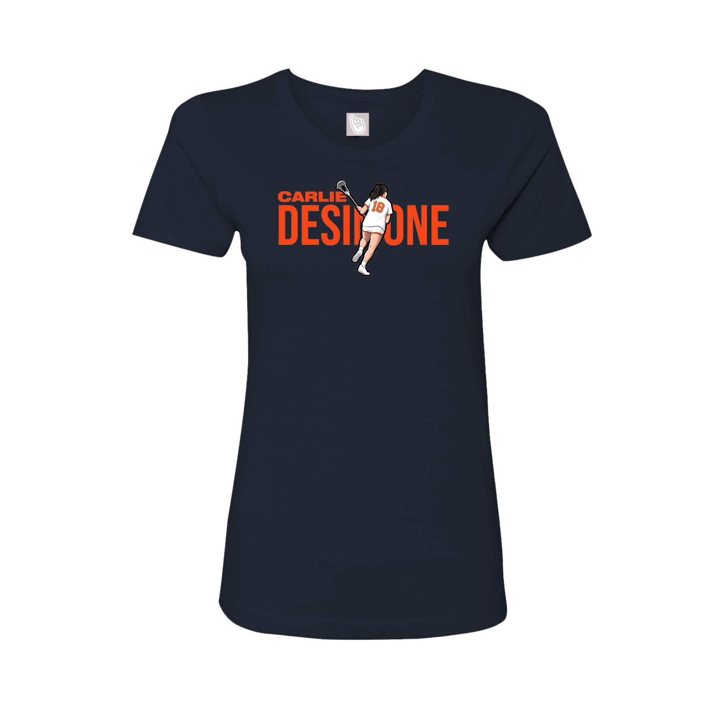 Fitted Women's Tee — Player Name in Navy