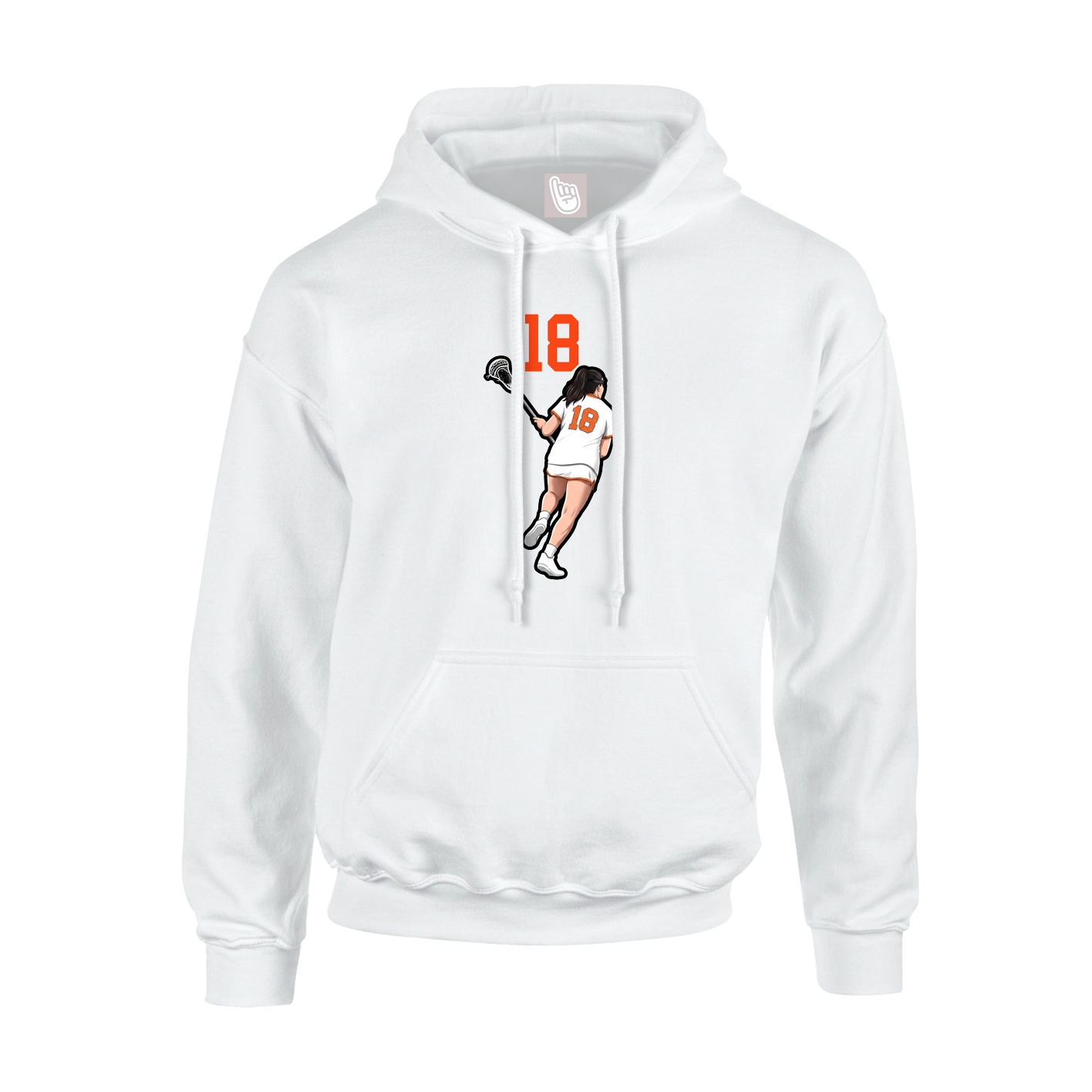 Youth Hoodie — Number Top in White