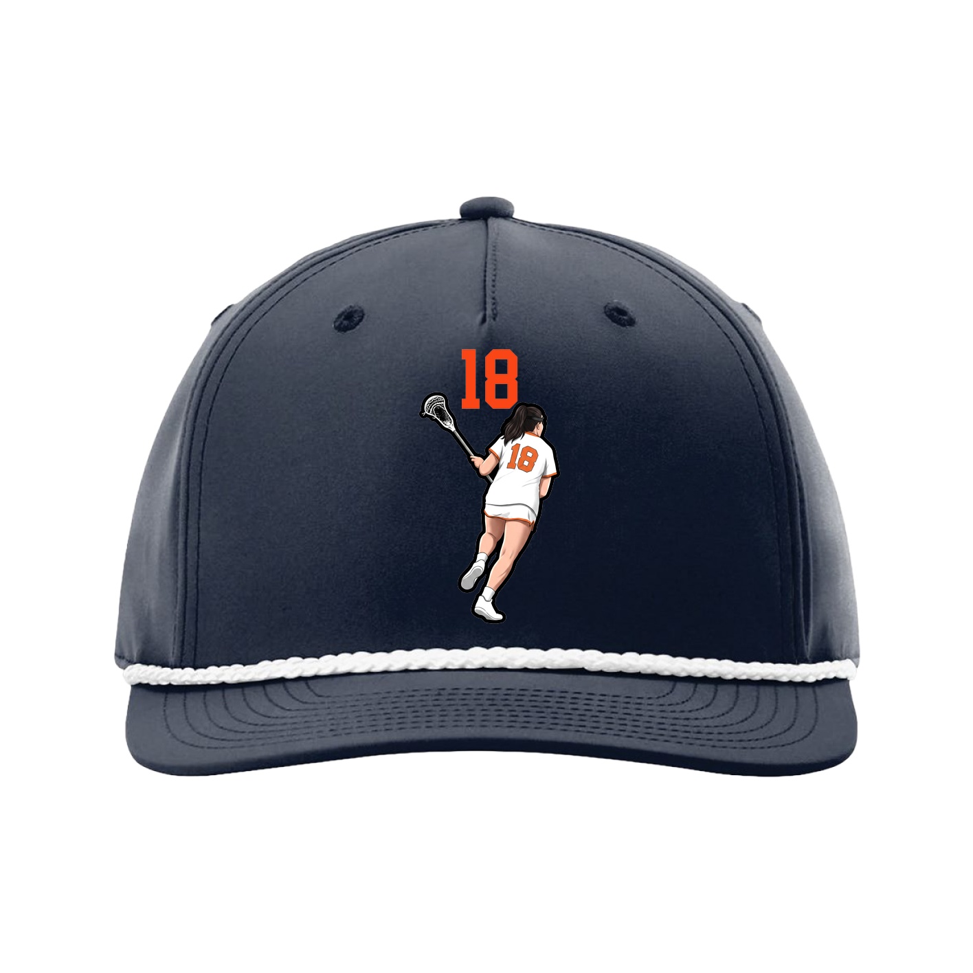 Five-Panel Classic Rope Cap — Number Top in Navy