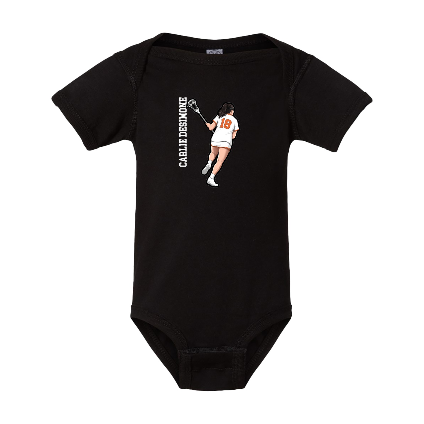 Baby Onesie — Name Vertical in Black