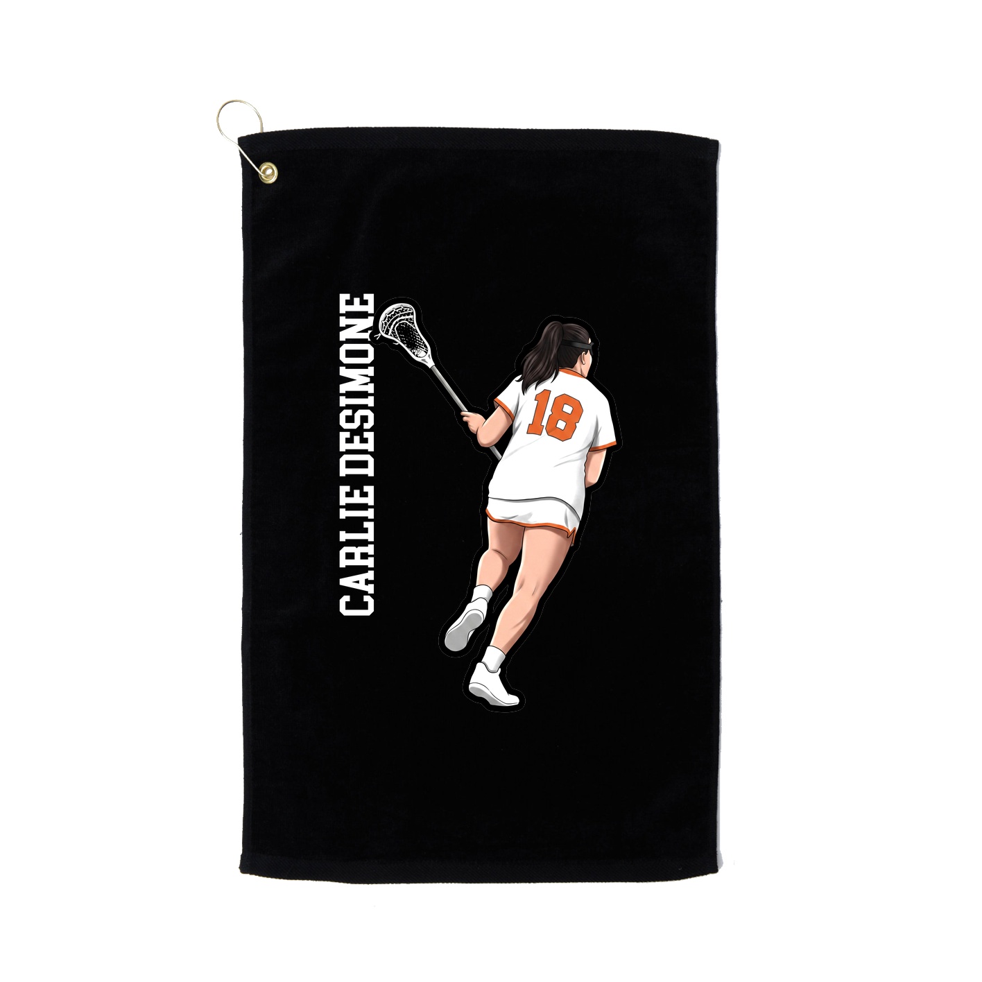 Golf Towel — Name Vertical in Black