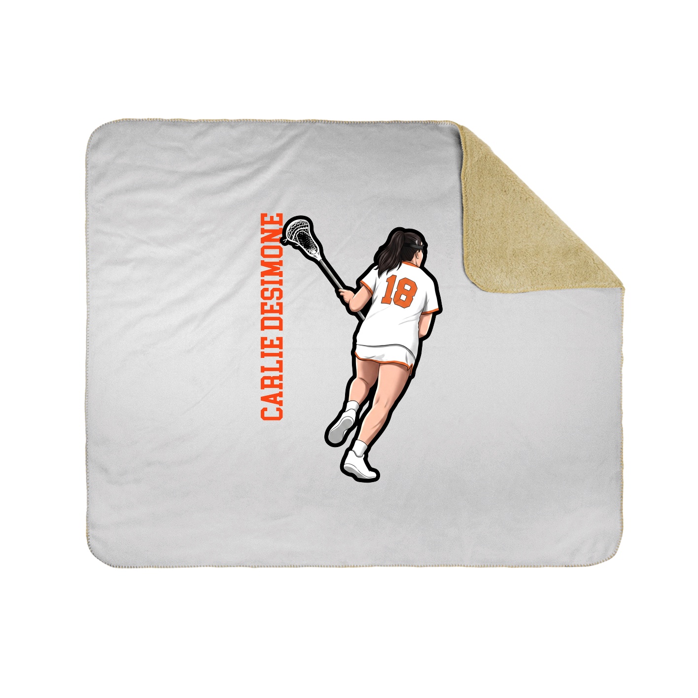Throw Blanket — Name Vertical in White
