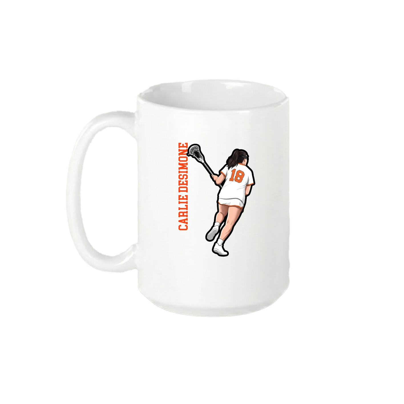 15oz Coffee Mug — Name Vertical in White