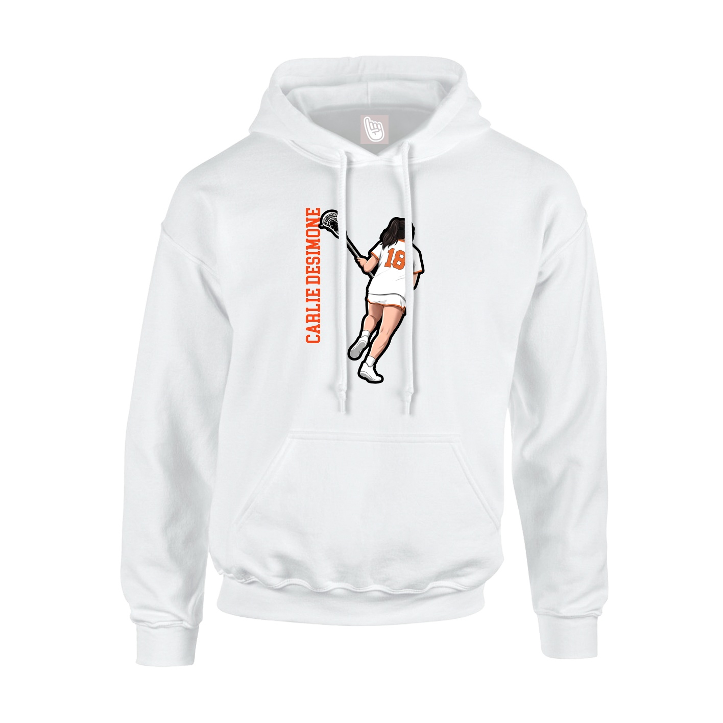 Hoodie — Name Vertical in White