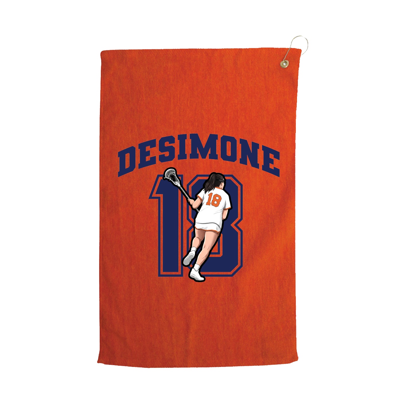 Golf Towel — Number in Orange