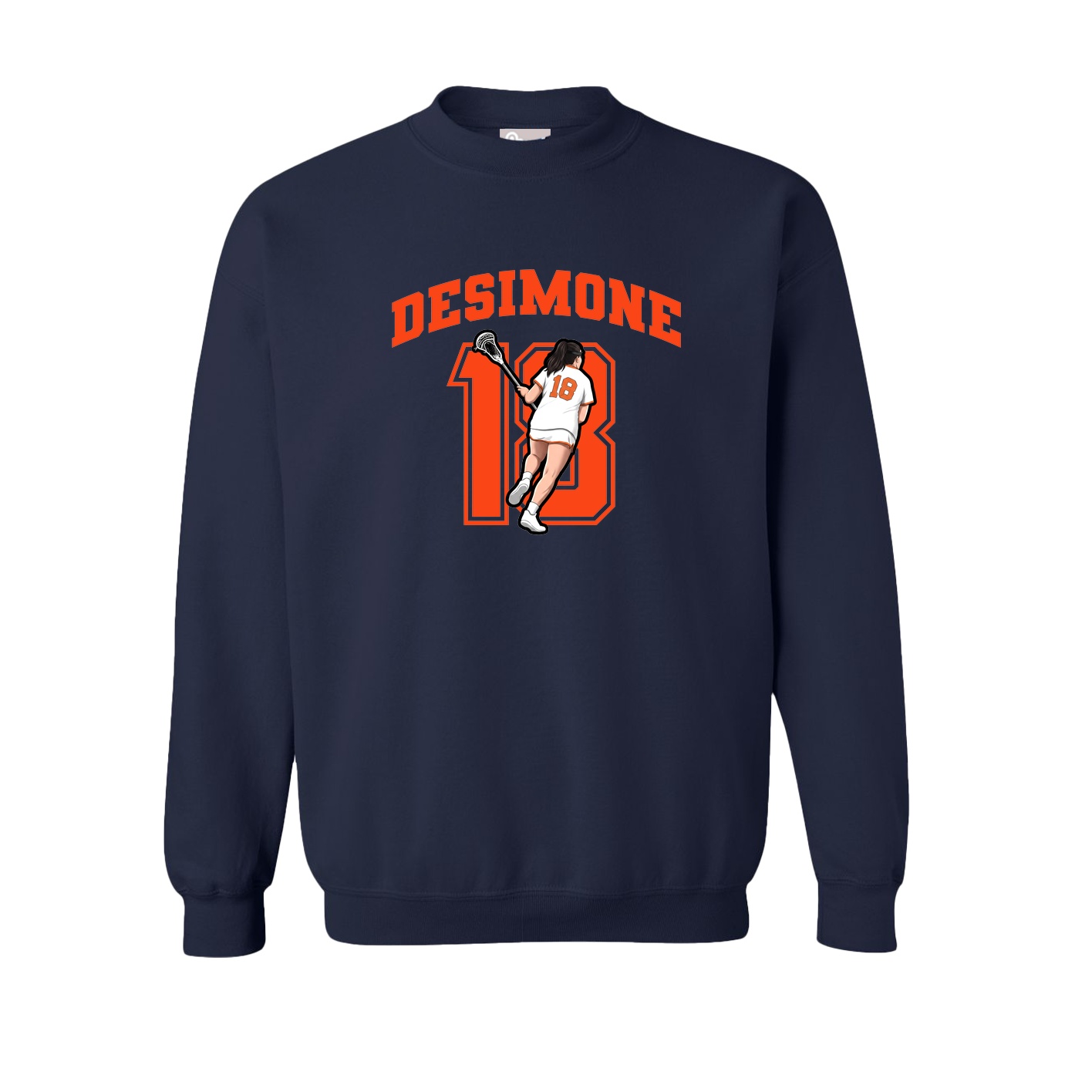Fleece Crew — Number in Navy