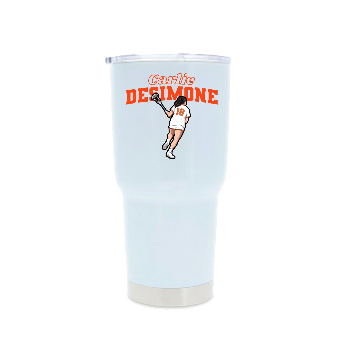 30oz Stainless Steel Tumbler — Name Arch in White