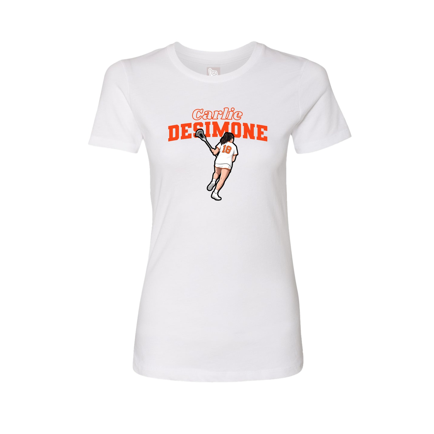 Fitted Women's Tee — Name Arch in White