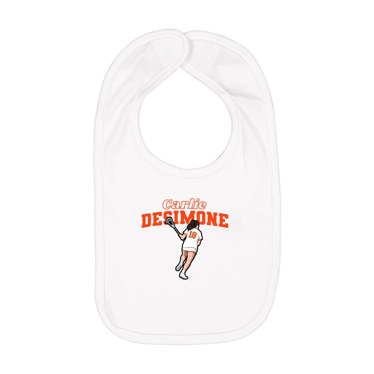 Infant Bib — Name Arch in White
