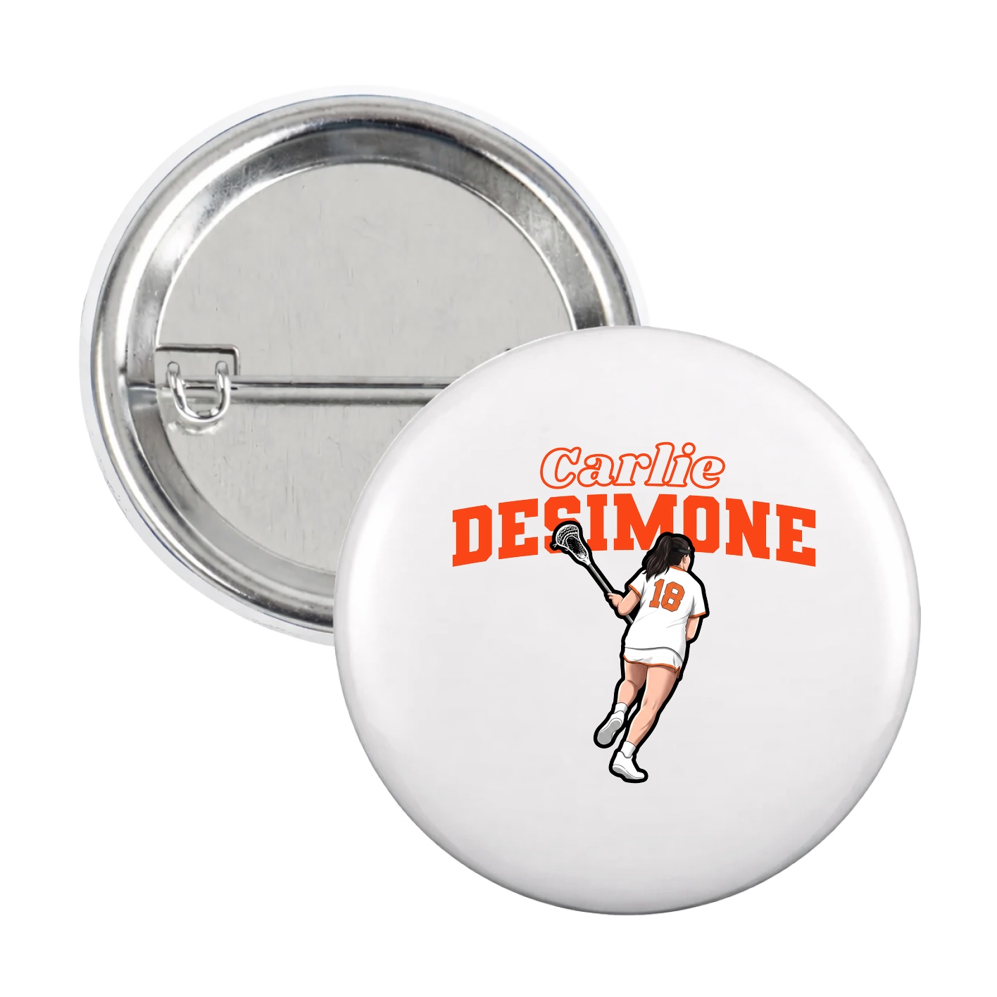 Game Day Button — Name Arch in White