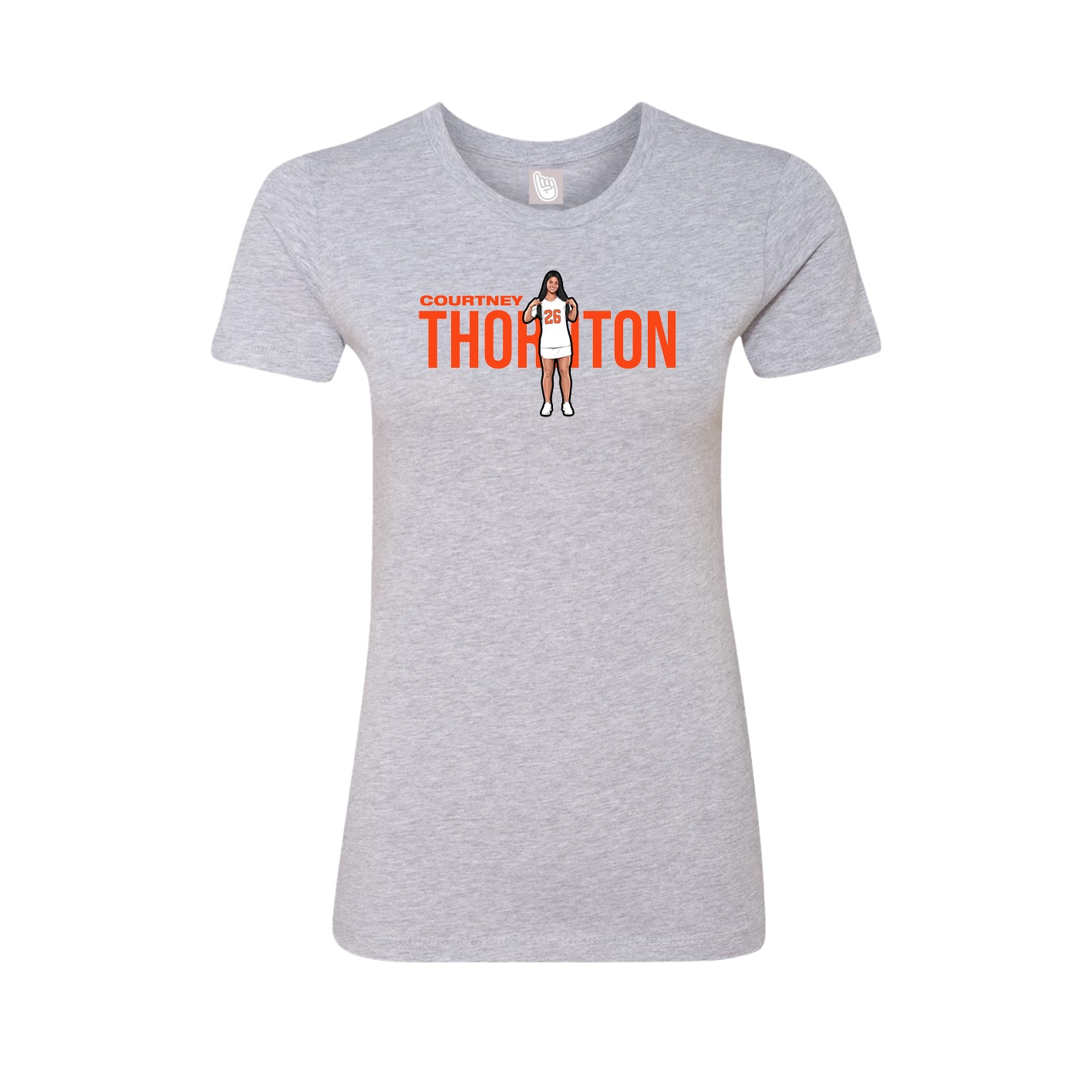 Fitted Women's Tee — Player Name in Grey