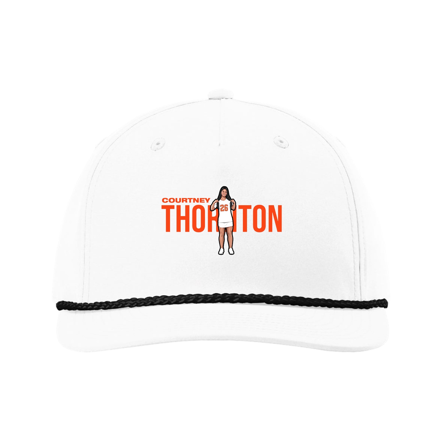 Five-Panel Classic Rope Cap — Player Name in White