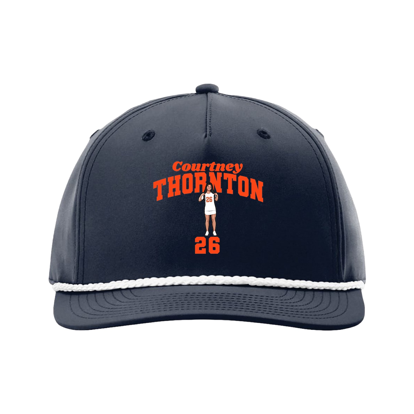 Five-Panel Classic Rope Cap — Signature Arch in Navy