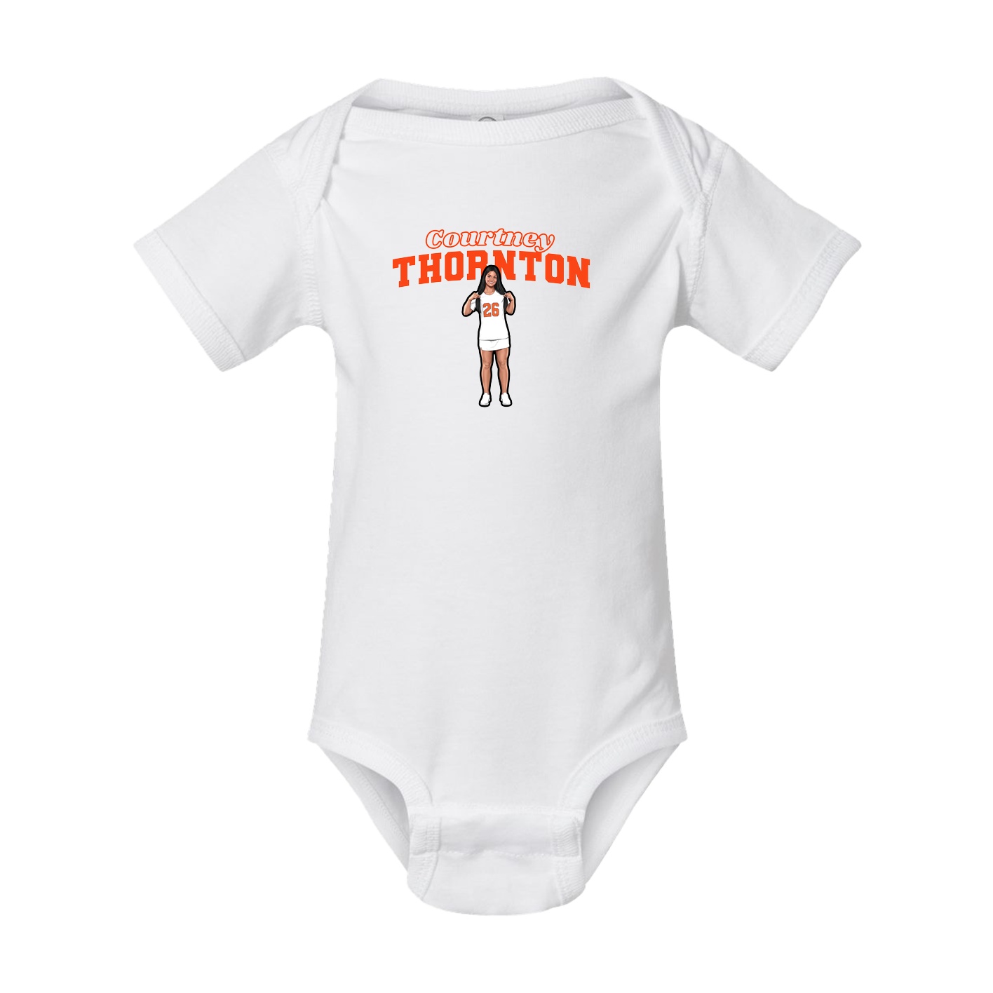 Baby Onesie — Name Arch in White
