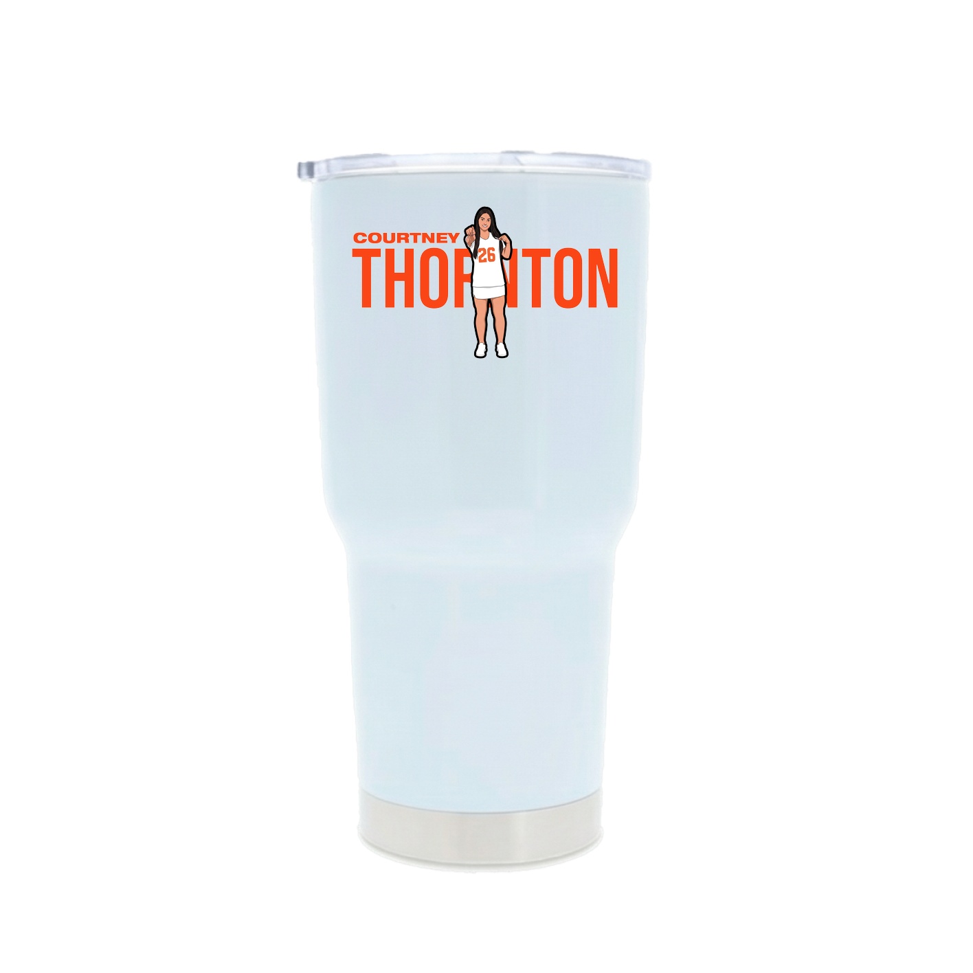 30oz Stainless Steel Tumbler — Player Name in White