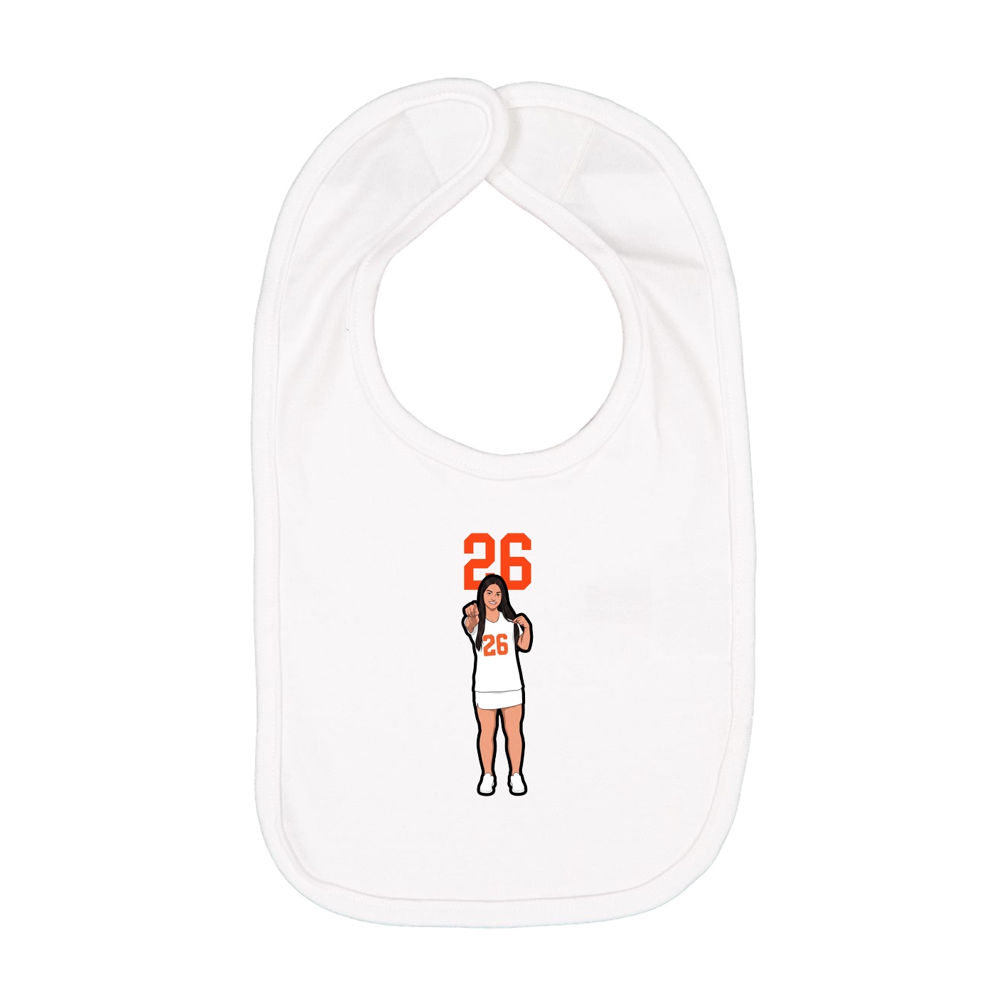 Infant Bib — Number Top in White
