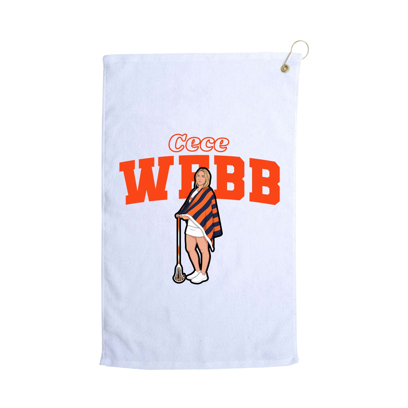 Golf Towel — Name Arch in White