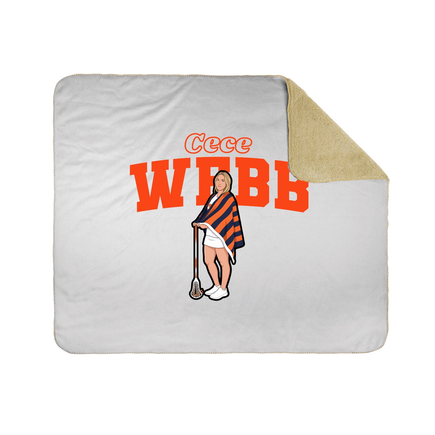 Throw Blanket — Name Arch in White