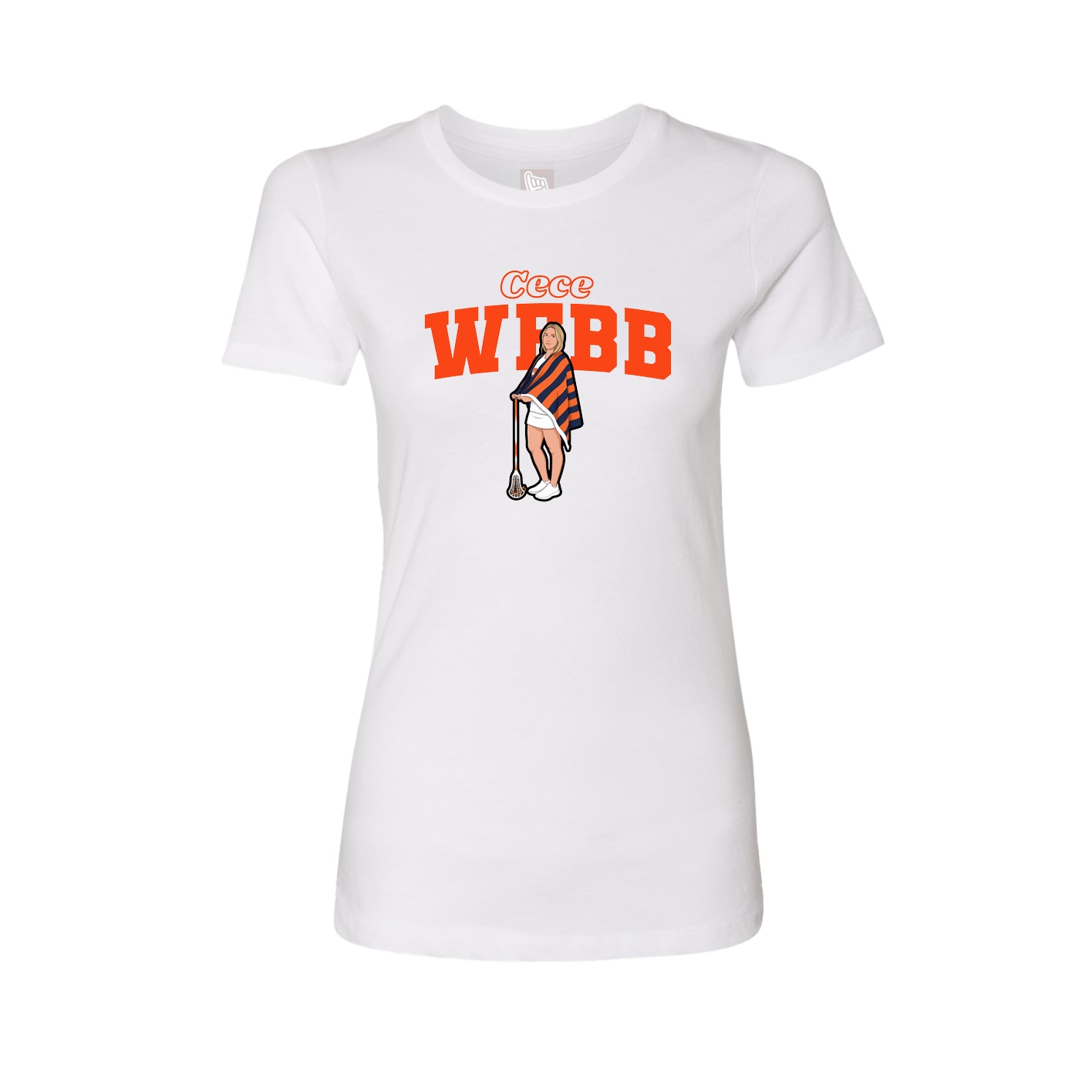 Fitted Women's Tee — Name Arch in White