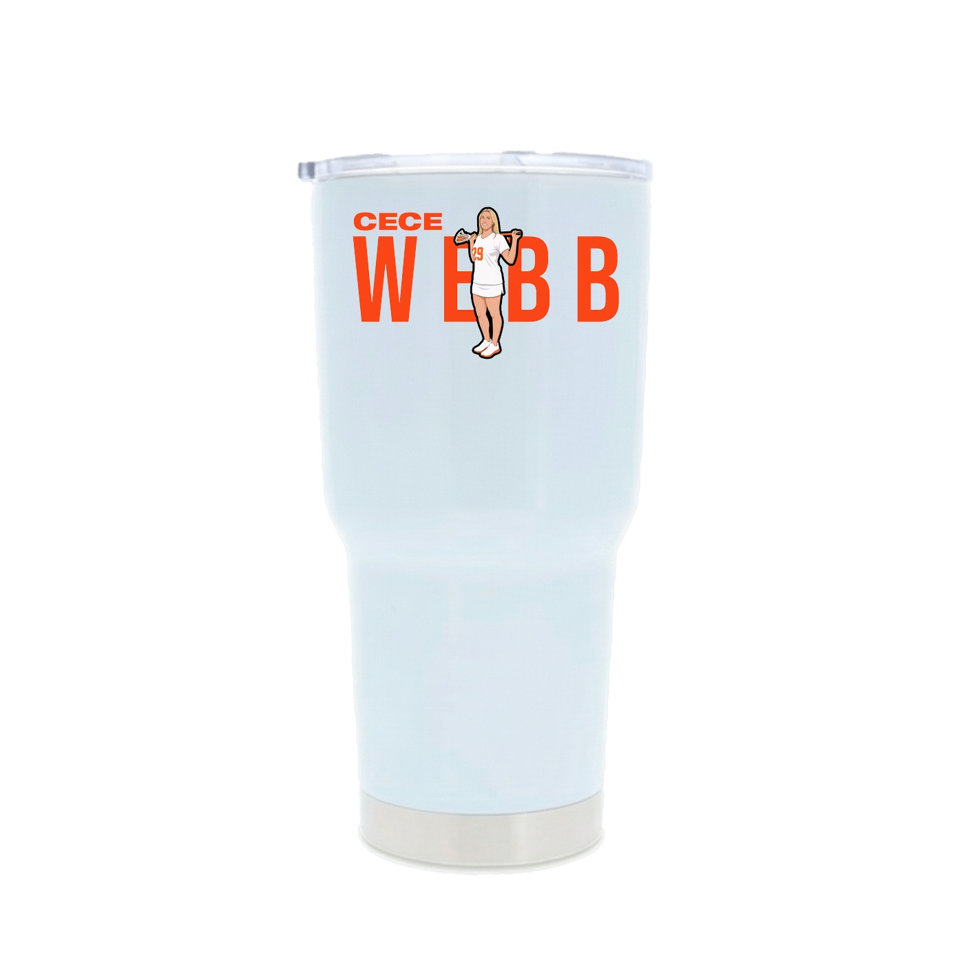 30oz Stainless Steel Tumbler — Player Name in White