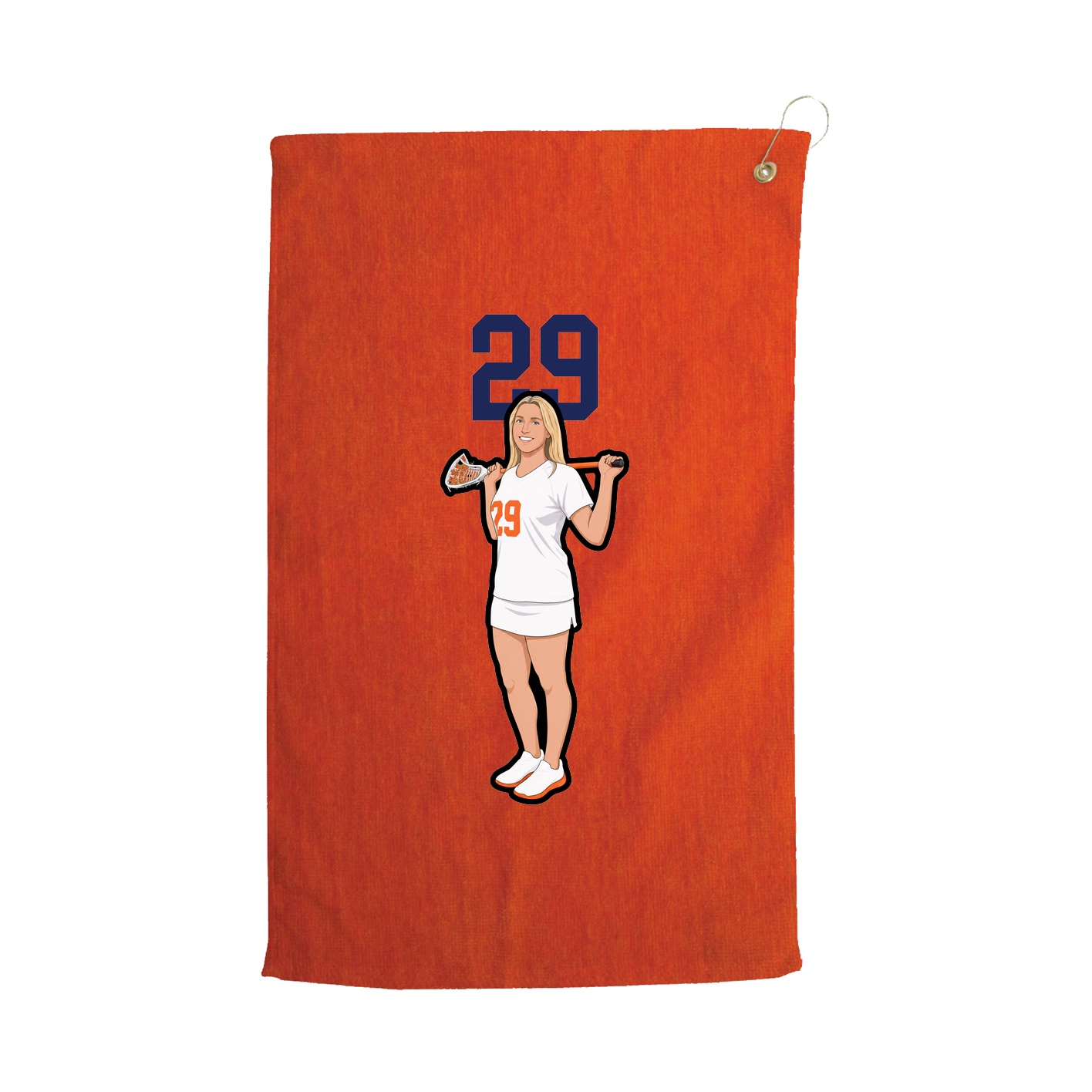 Golf Towel — Number Top in Orange