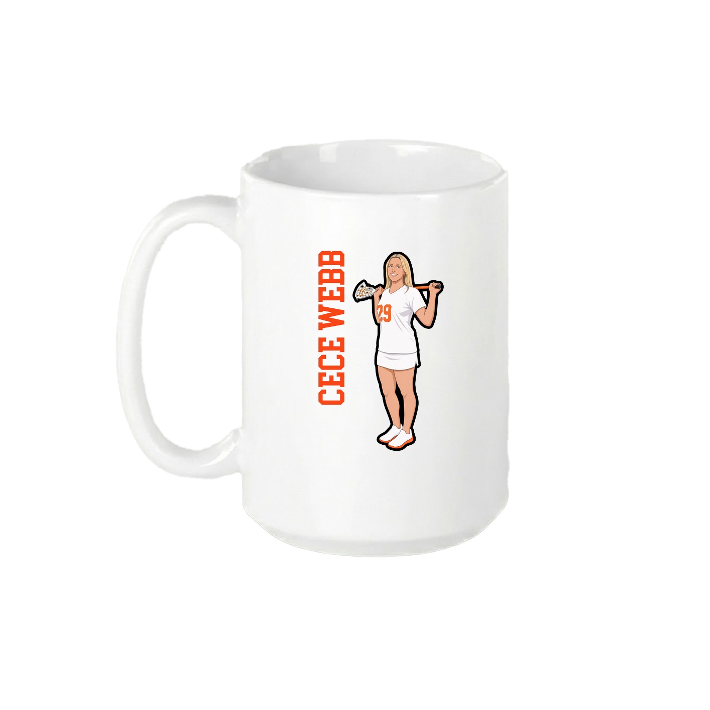 15oz Coffee Mug — Name Vertical in White