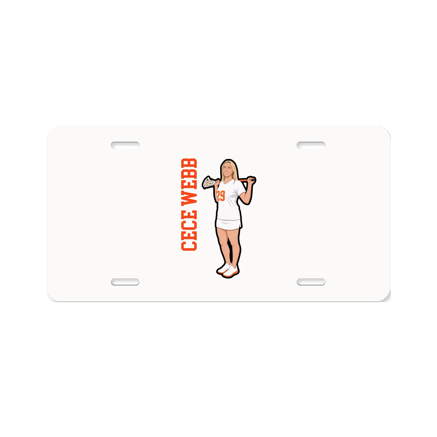 License Plate — Name Vertical in Classic