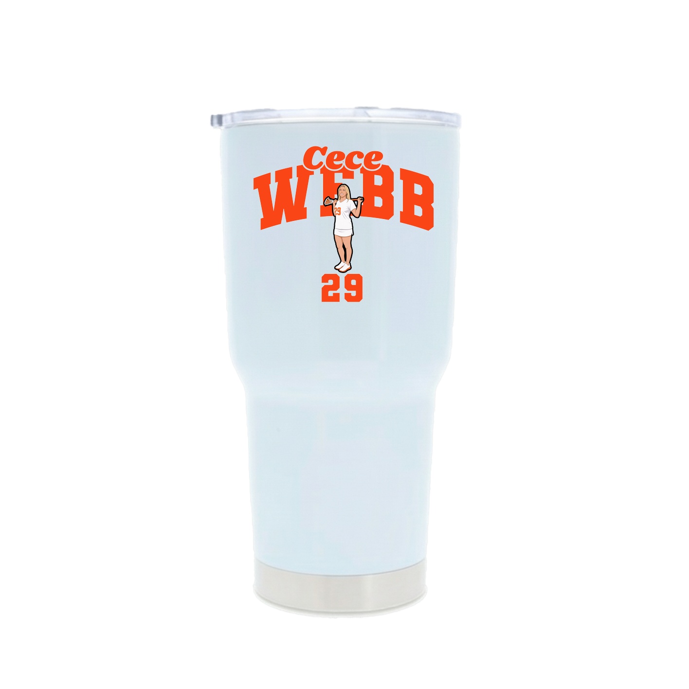 30oz Stainless Steel Tumbler — Signature Arch in White