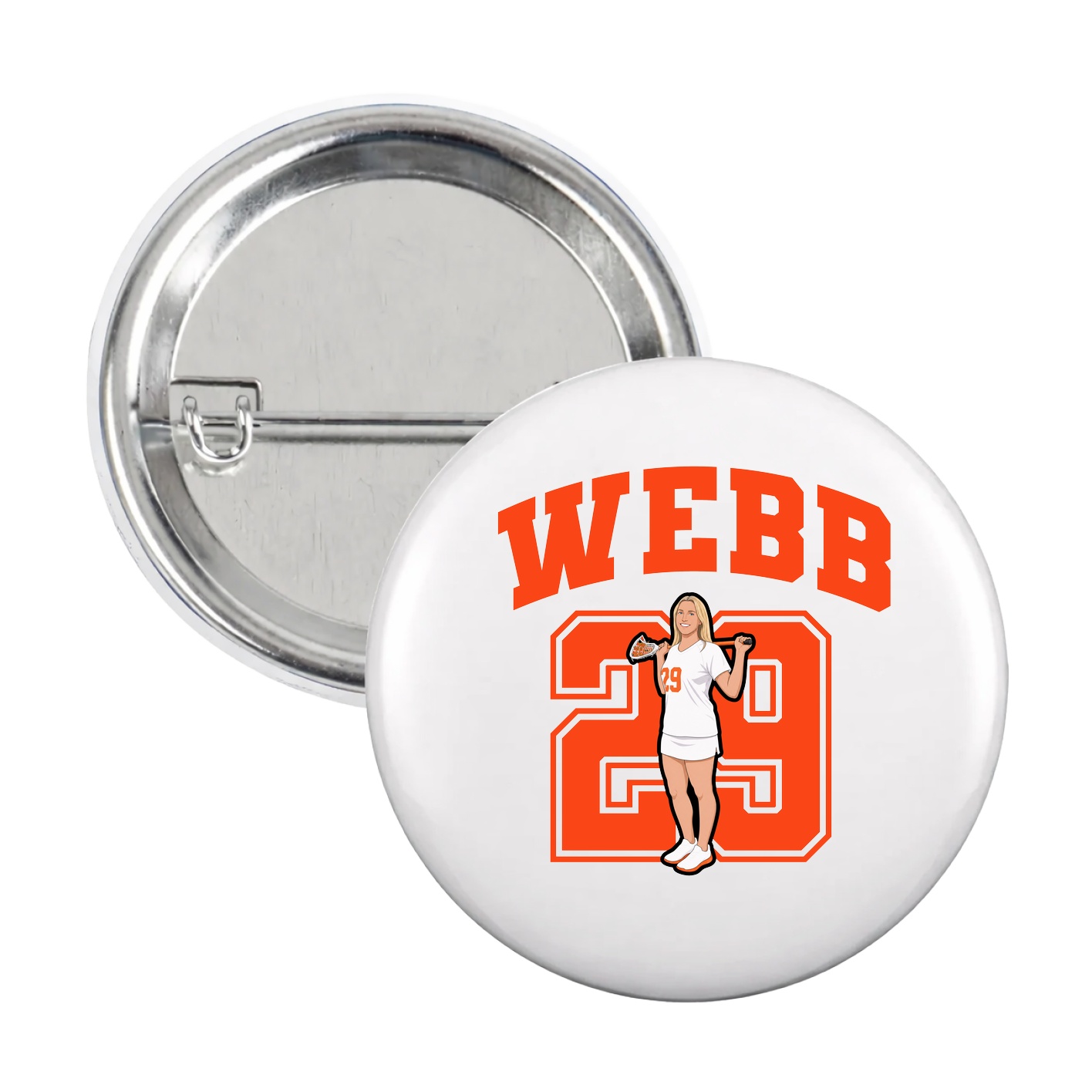 Game Day Button — Number in White