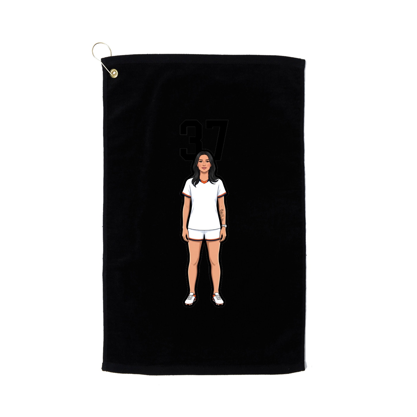 Golf Towel — Number Top in Black