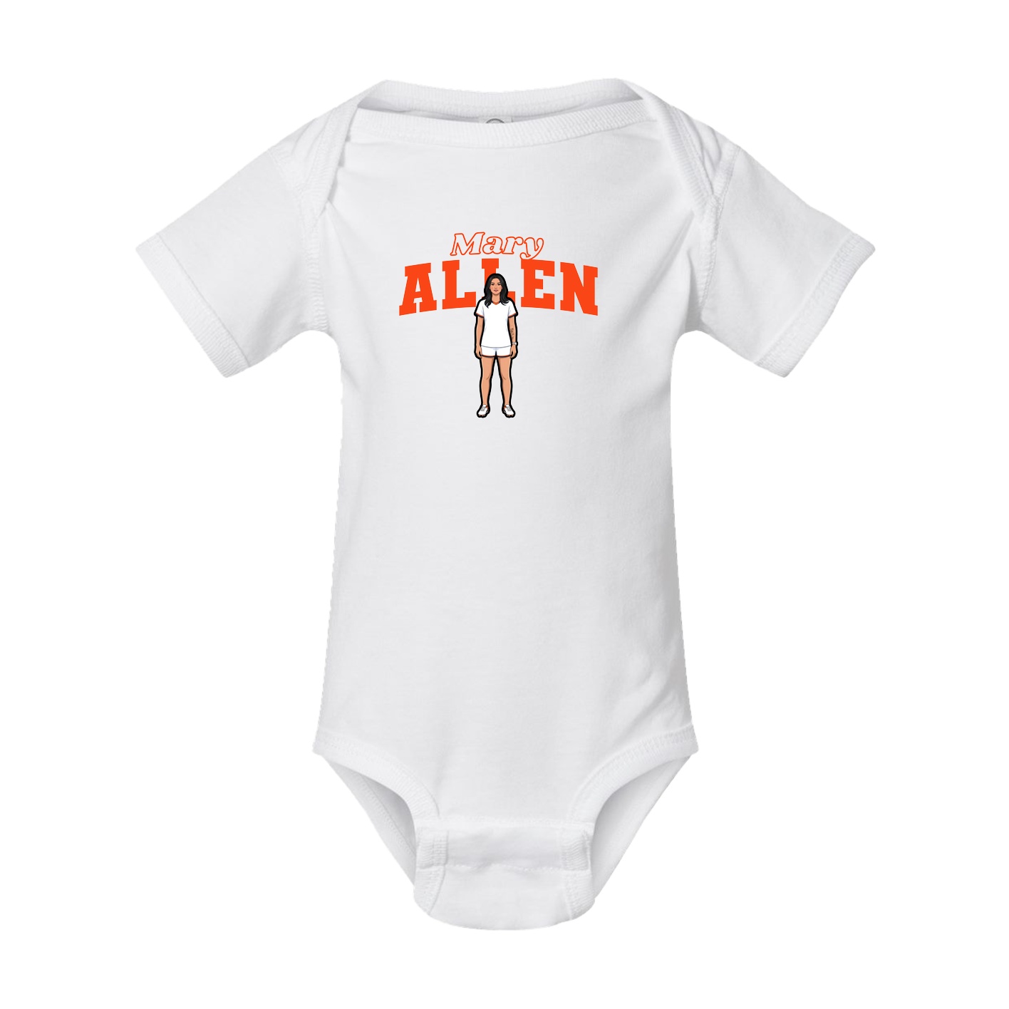 Baby Onesie — Name Arch in White