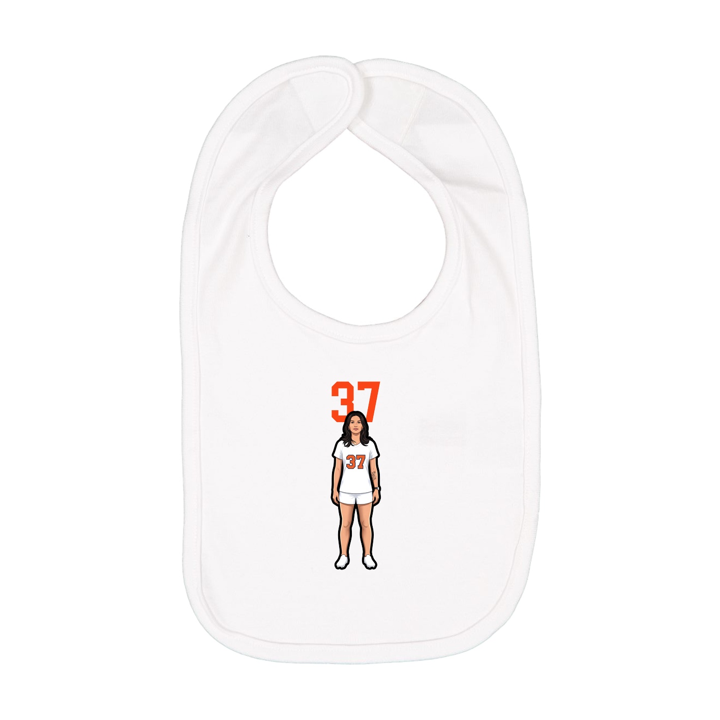 Infant Bib — Number Top in White