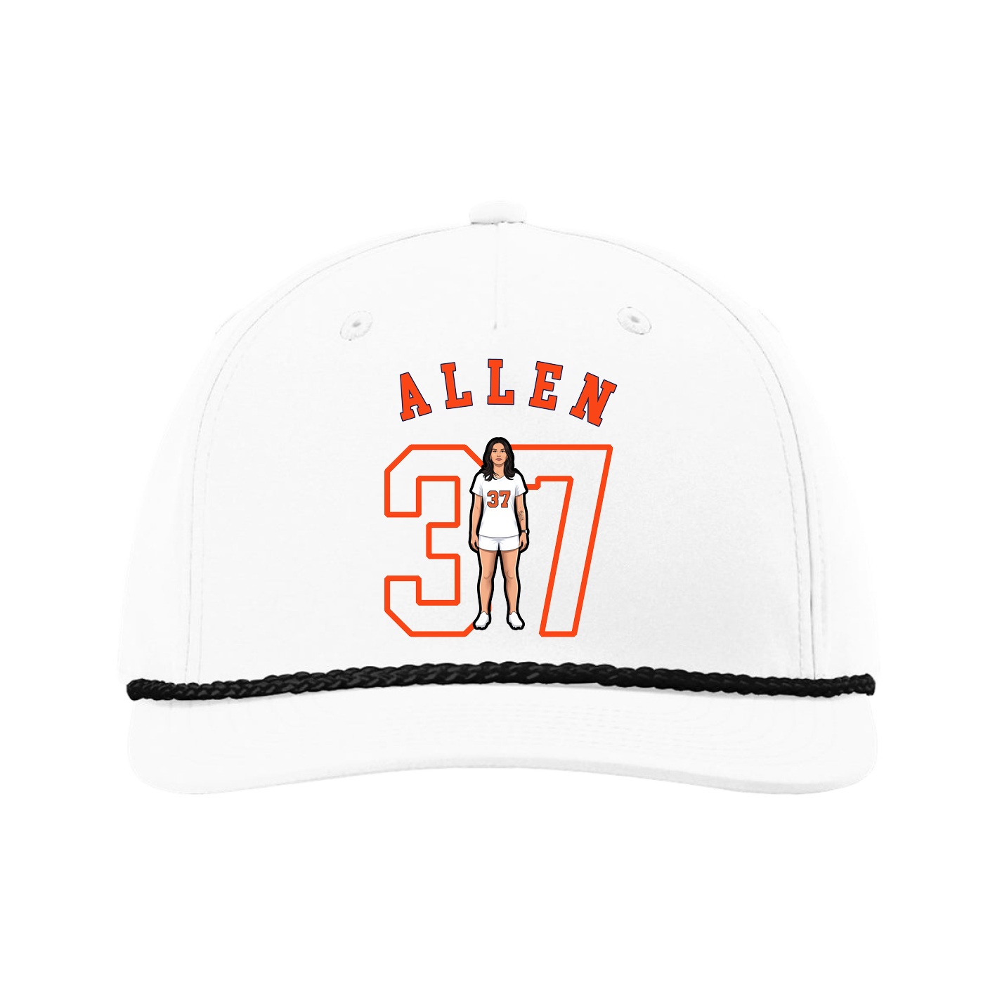 Five-Panel Classic Rope Cap — Shirsey Arch in White