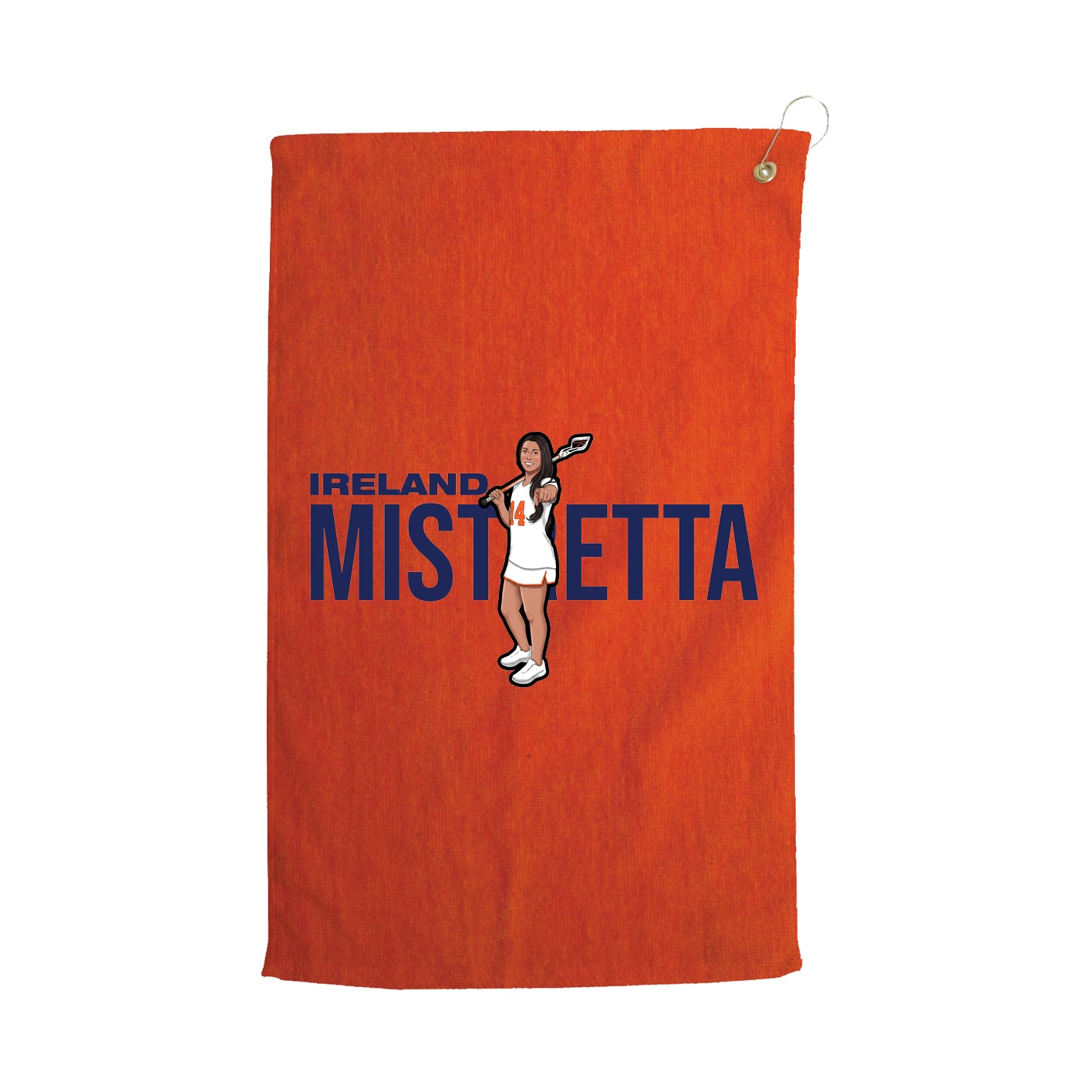 Golf Towel — Player Name in Orange