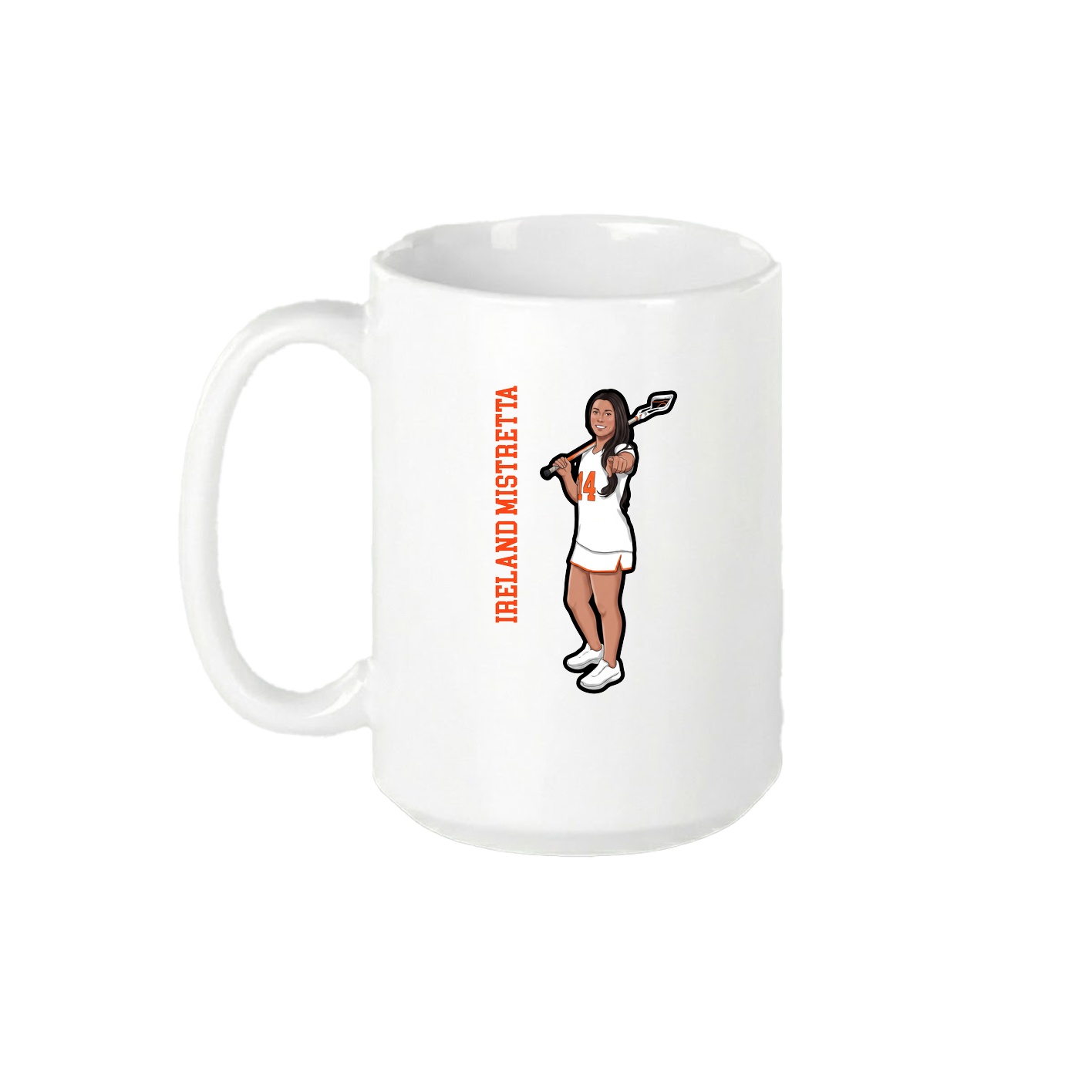 15oz Coffee Mug — Name Vertical in White