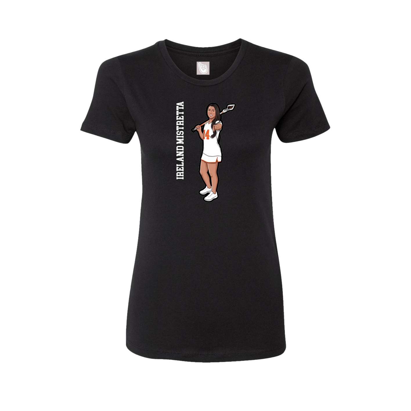Fitted Women's Tee — Name Vertical in Black
