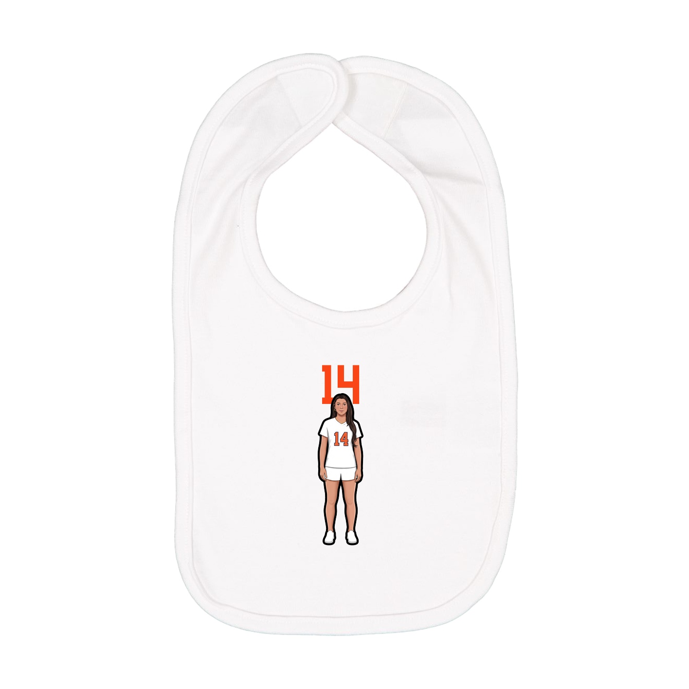 Infant Bib — Number Top in White