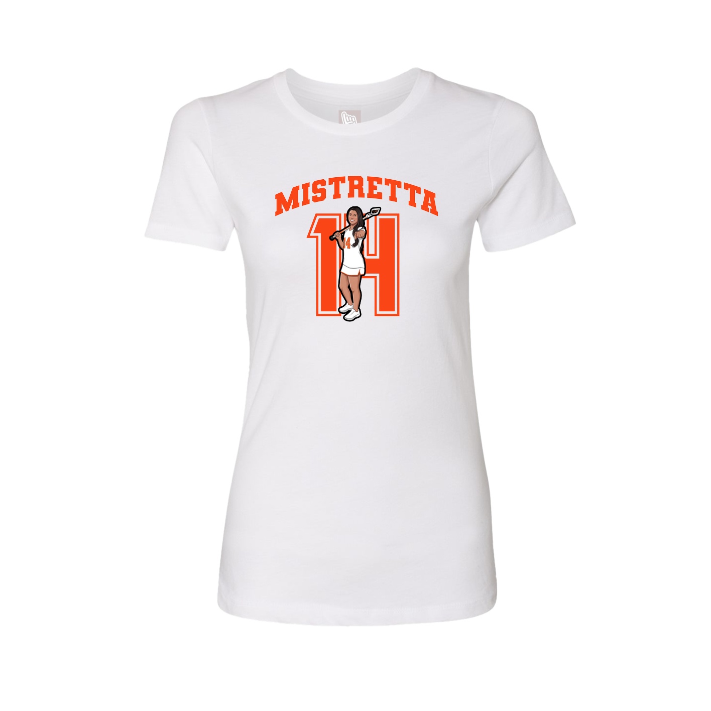 Fitted Women's Tee — Number in White