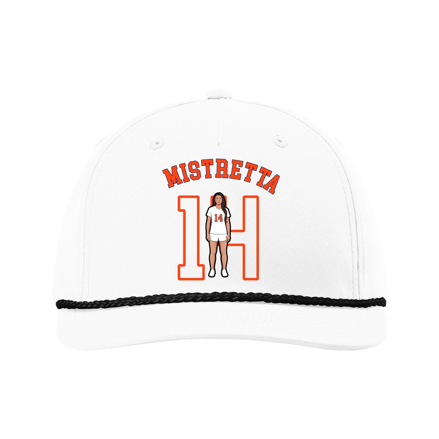 Five-Panel Classic Rope Cap — Shirsey Arch in White