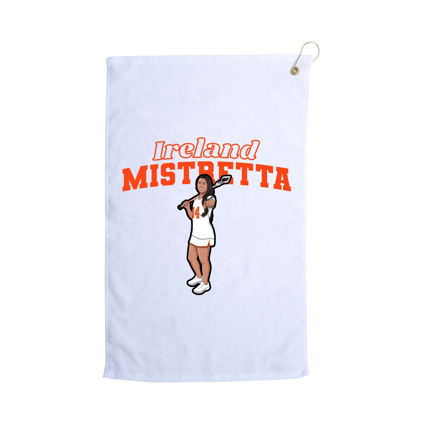 Golf Towel — Name Arch in White