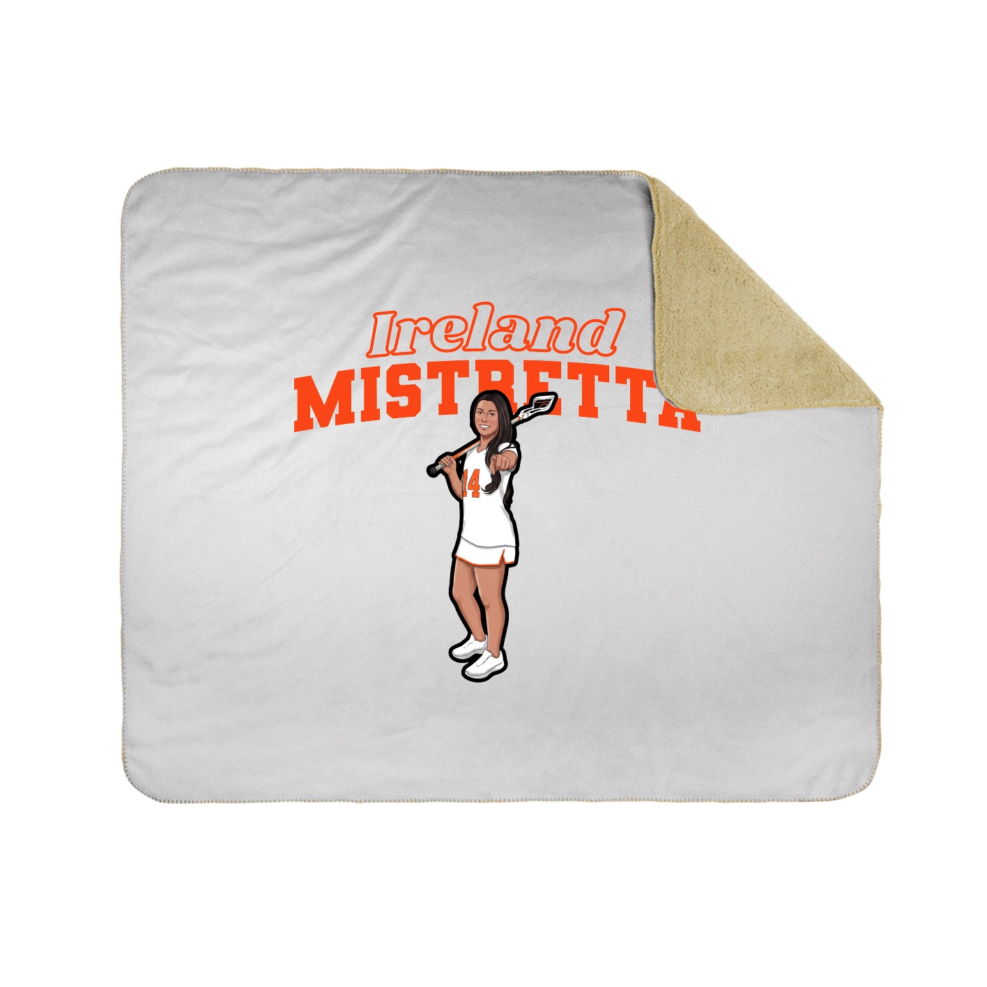 Throw Blanket — Name Arch in White