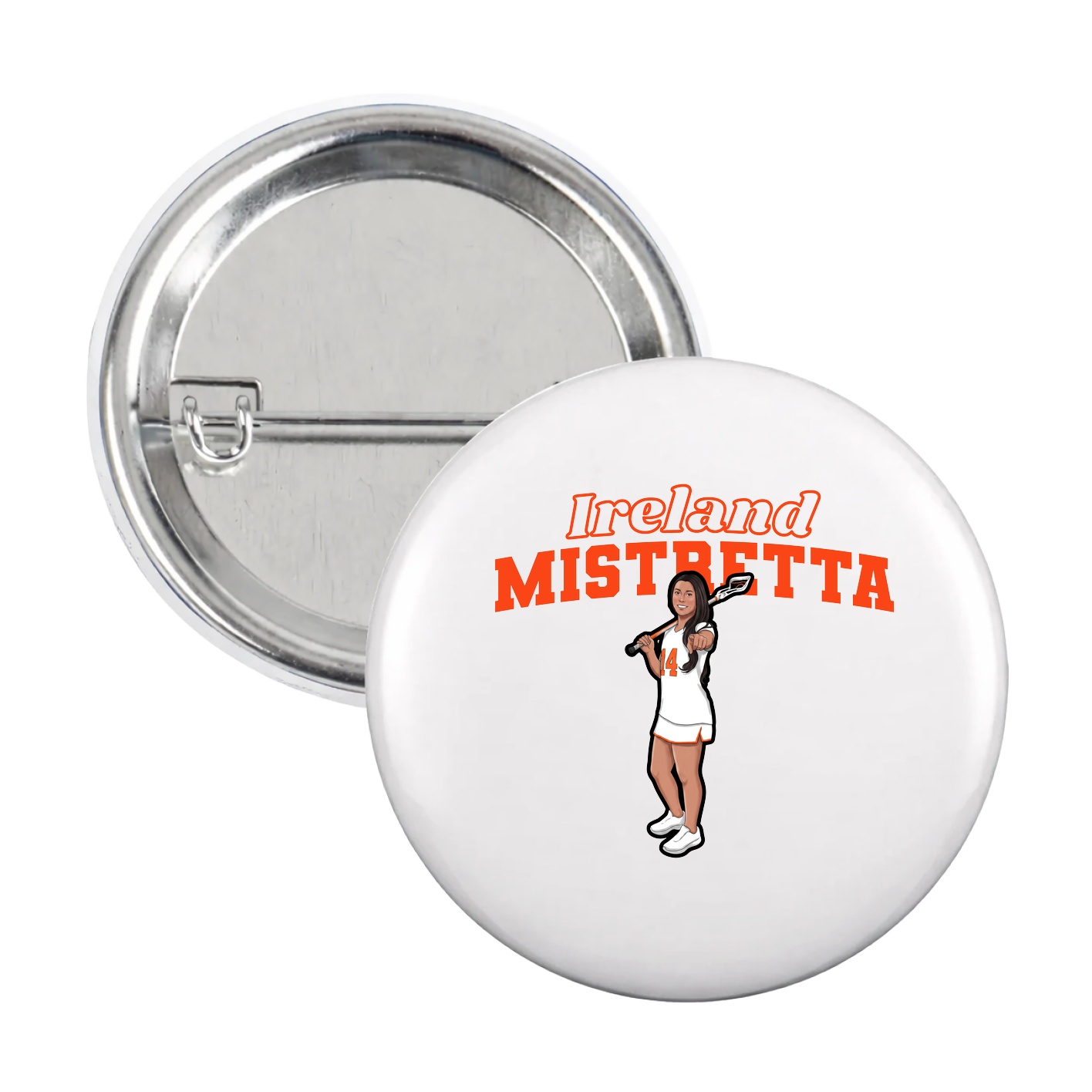 Game Day Button — Name Arch in White
