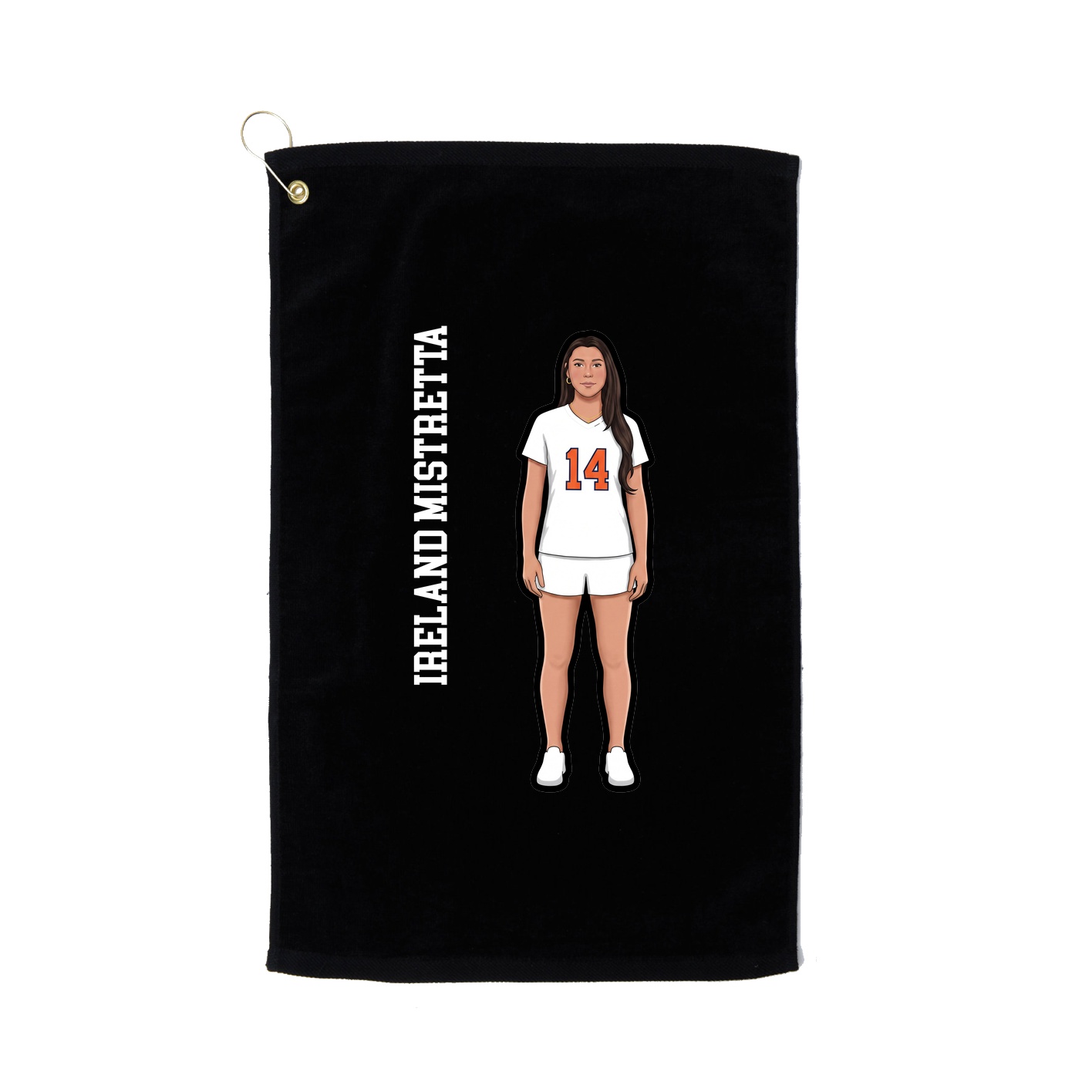 Golf Towel — Name Vertical in Black