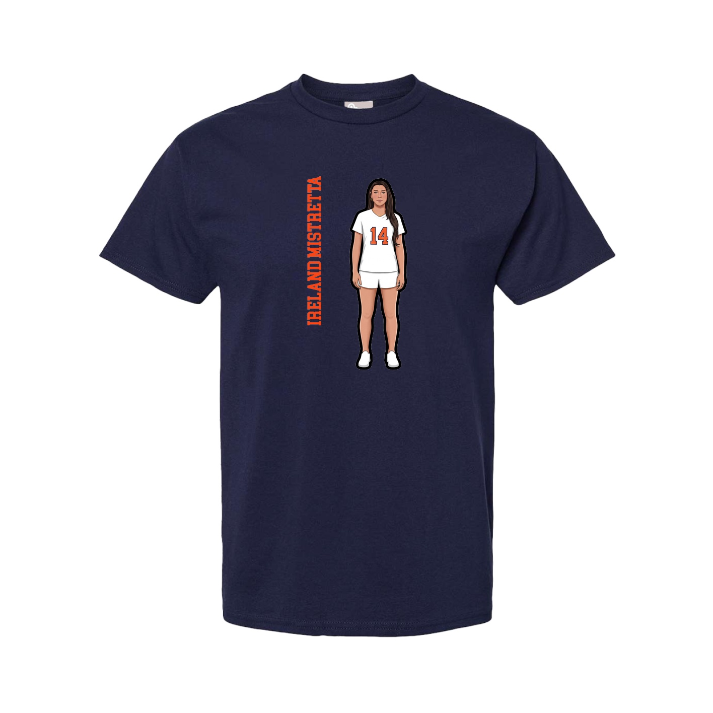 Youth Tee — Name Vertical in Navy