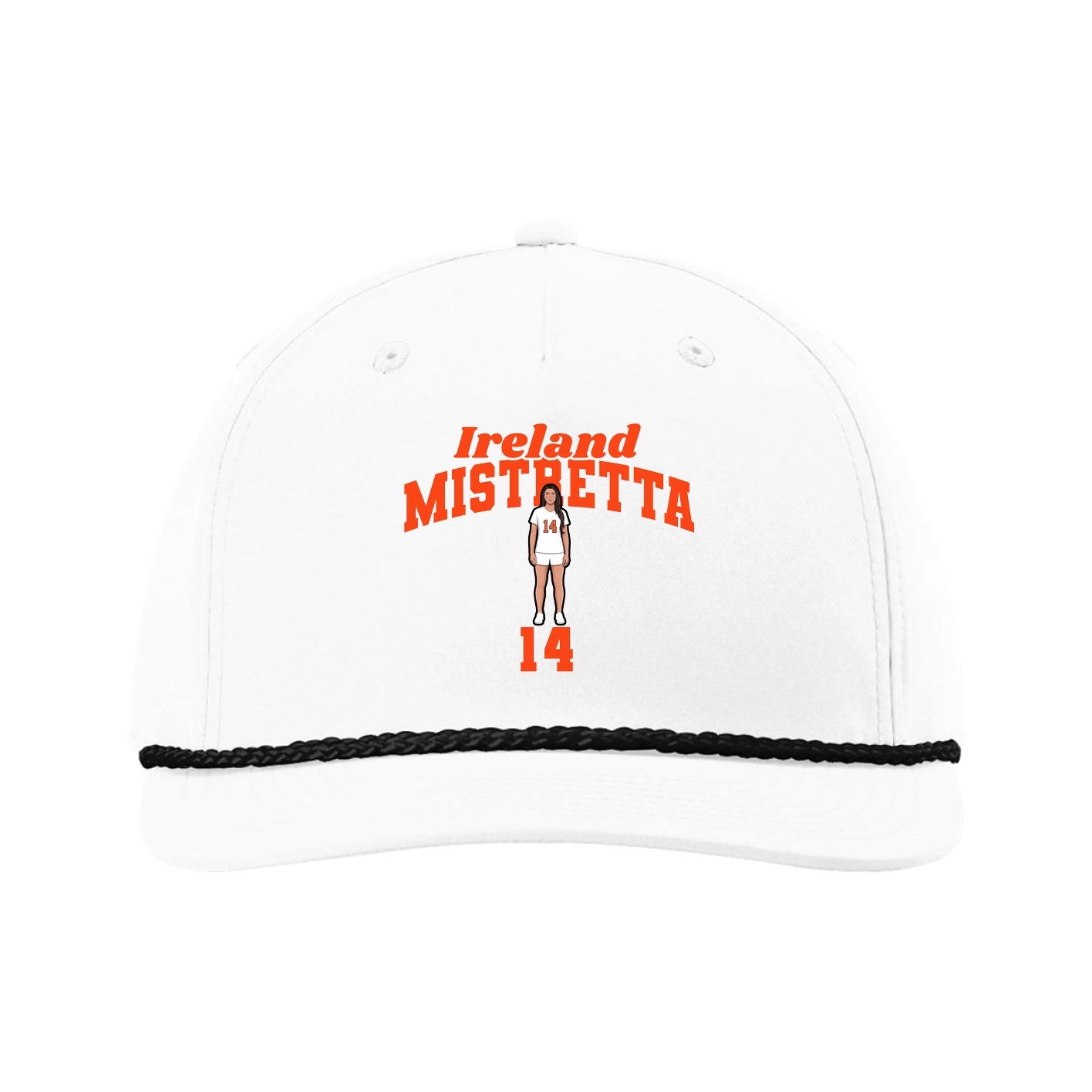 Five-Panel Classic Rope Cap — Signature Arch in White