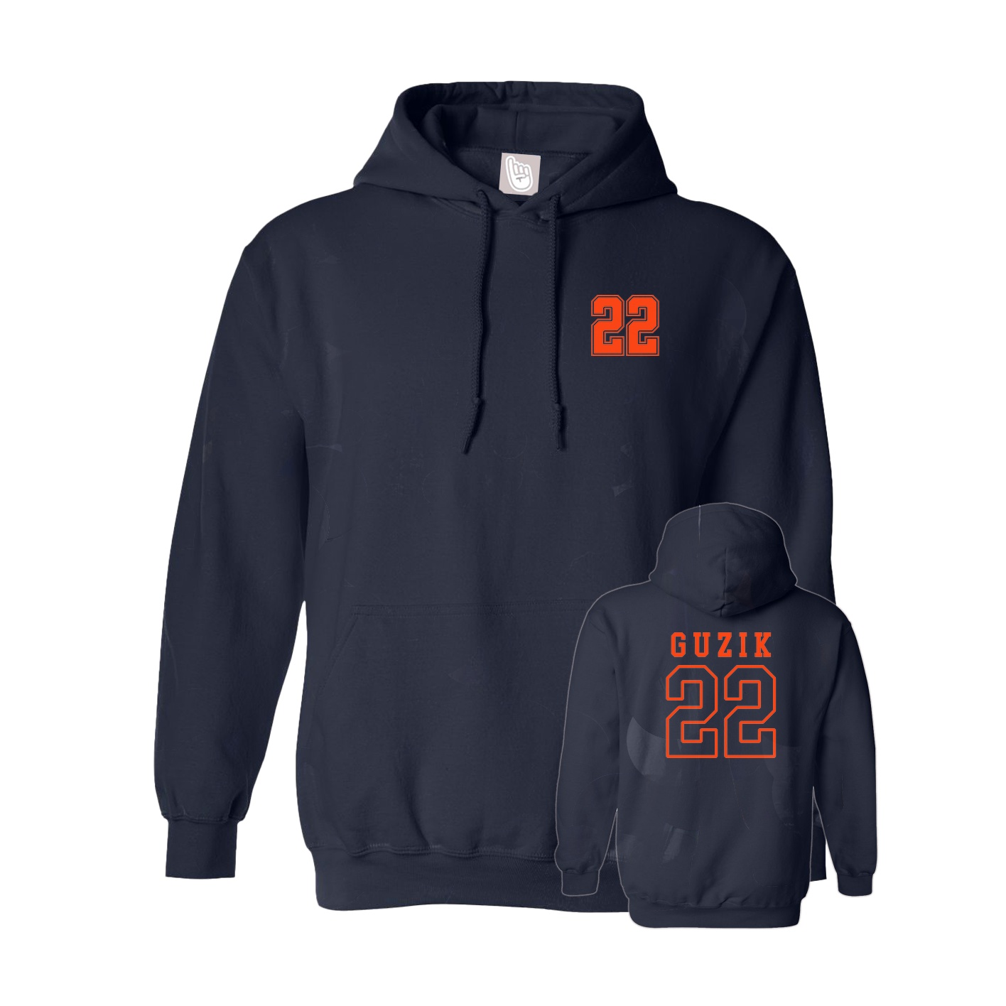 Hoodie — Chest Back in Navy