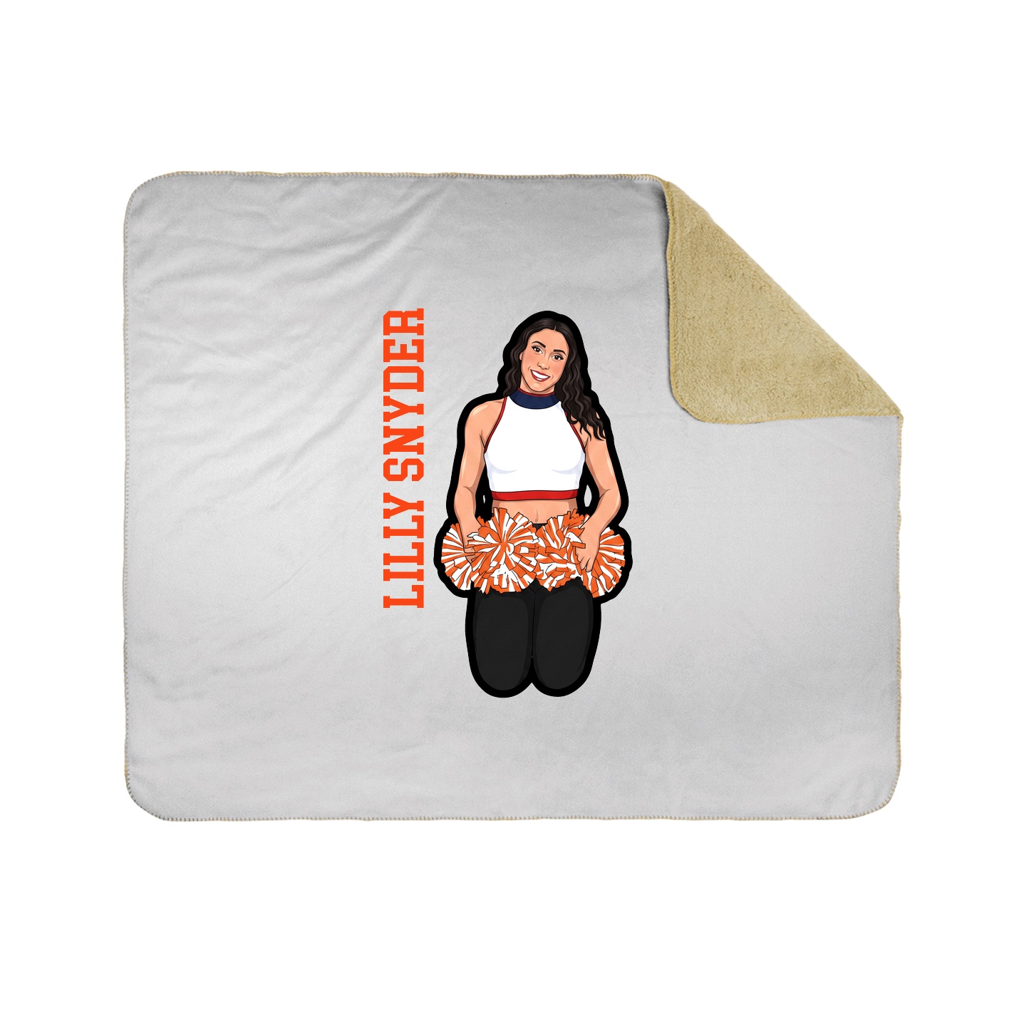 Throw Blanket — Name Vertical in White